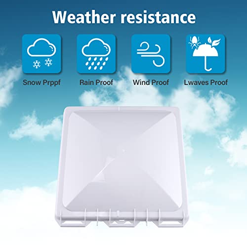 HOMEE Rv Roof Vent Cover Replacement 13 x13 inch Universal White Vent Lid for Camper Trailer Motorhome Bathroom, 1 Pack - Thumbnail 4