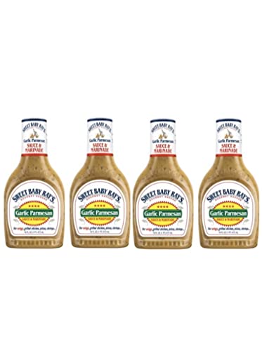Sweet Baby Ray's Garlic Parmesan Sauce & Marinade (Pack of 4) 16 Ounce, Complimentary item included
