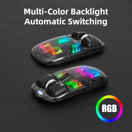 Image of ETZIN Wireless Mouse Tri-Mode 2.4GHz /BT5.0 /BT5.0Bluetooth Silent Rechargeable Mouse with USB Receiver and Type-C Adapter Mouse for Laptop,PC,MacBook,Chromebook,iPad,Tablet EPL-1276KM (Black)