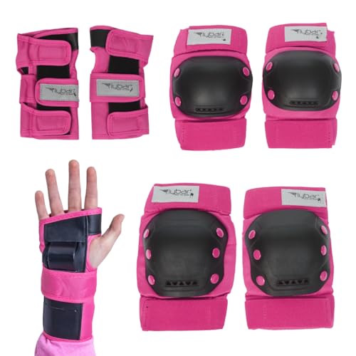 Image of Flybar Knee and Elbow Pads, Wrist Guards Protective Safety Gear Set - Multi Sport Protection For Skateboarding, BMX, Pogoing, Inline Skating, Scooter - Kids, Teen & Adult Sizes (Pink, Large)
