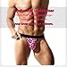 Kinizpl Men's Jockstrap Sexy Pink Leopard Print Thongs Breathable Fashion Underwears Jock Strap Athletic Supporters