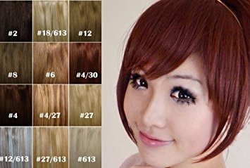 X&Y ANGEL - Girl's One Piece Hair Extensions Fashion Front Fringe Bangs/fringes Clip In On (#6/613(blonde mixed))