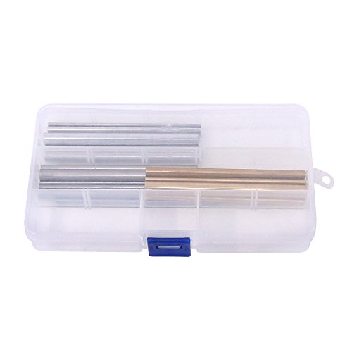 Swpeet 21-teiliges Metall-Rundstangen-Set, 3 Arten von Metallmaterialien, einschließlich Edelstahl, Messing und Aluminium, perfekt für Bastelwerkzeuge, Durchmesser 2 mm - 8 mm, Länge 100 mm