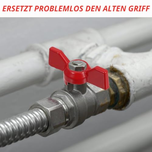 OUNONA 4 Stück Ersatzgriff für Kugelhahn Wasserabsperrgriff für Außenhahn Gartenhahn Reparatur Ersatz 6 x 10 mm