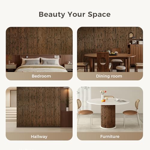 VESLARA 2-Pack Natural Bamboo Wall Panel, 96’’x48’', Brown Burned by VESLARA - Used condition - Image 5