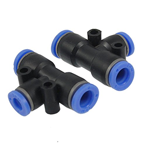 sourcingmap Pneumatic 6mm to 8mm T Joint Tubing Push in Quick Fittings Connector (2 Piece)