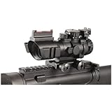 Ade Advanced Optics 4x32 Fixed Power Green/Blue/red Illuminated Reticle Compact Rifle Scope with Fiber Optic Tactical Sight and Weaver Slots