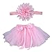 iFergoo Baby Photography Prop Infant Tutu Skirt, Ifergo Newborn Costume Bow-Knot Dress Outfits with Headband, Baby Photo Prop, Crochet Baby Clothes (Pink Skirt for Newborn Baby)