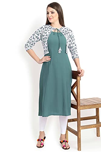 Image of Women's Crepe A-Line Kurta, Orange