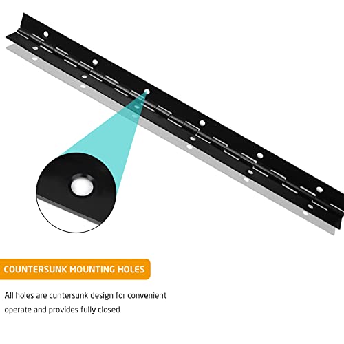 4Pcs Black Piano Hinges, 12Inch Stainless Steel Door Hinges With Holes, Heavy Duty Continuous & Piano Hinges For Mailbox, Tool/Storage Boxes, Cabinets Door, Piano #TOP2