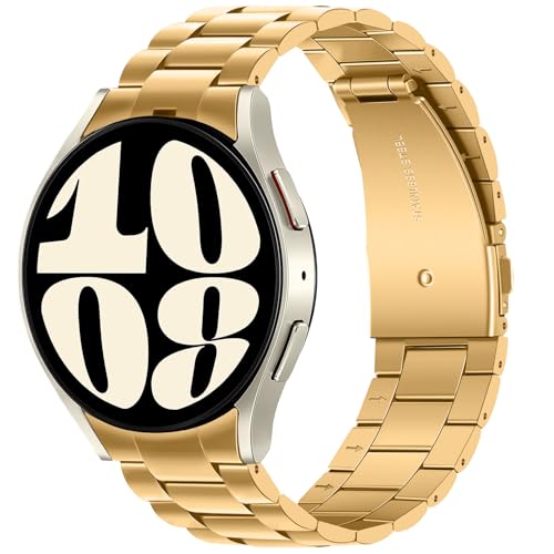 Image of Anlinser No Gap Bands Compatible with Samsung Galaxy Watch Ultra 7 /6 /5 /4 /FE Band 44mm 40mm /Watch 6 Classic Band 47mm 43mm /Watch 5 Pro 45mm /Watch 4 Classic, 20mm 22mm Metal Strap for Women Men