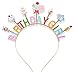 NVENF Birthday Headband Birthday Girl Headbands Happy Birthday Crown Cake Candy Birthday Tiara for Girls, Birthday Accessory (Pattern B)