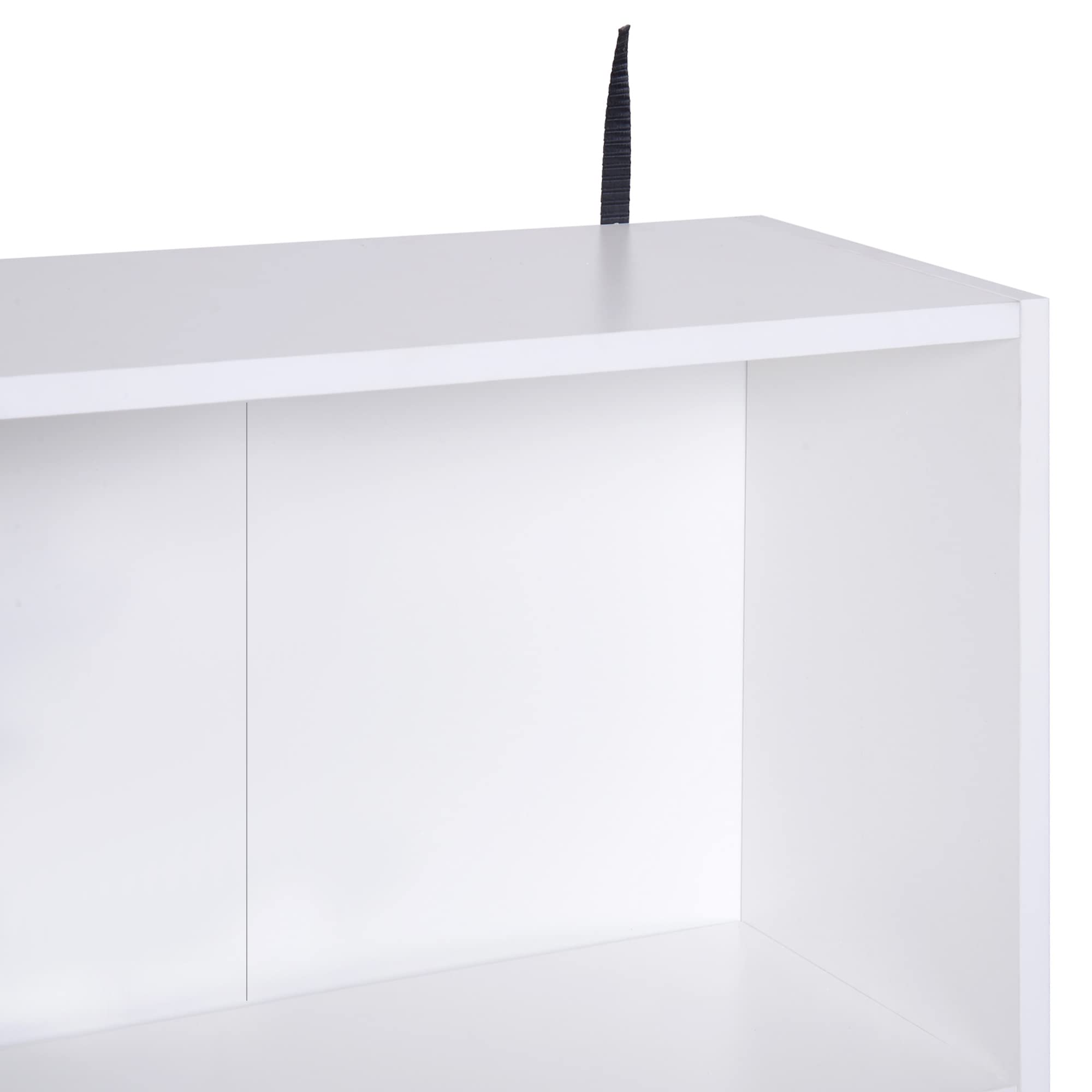 HOMCOM Libreria Scaffale Salvaspazio con 2 Porte 80x23.5x123cm Bianco | Design Moderno, da Salotto, Pannelli di Particelle