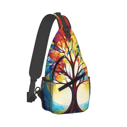 Mochila de pecho colorida Tree of Life para hiking y viaje miniatura 7