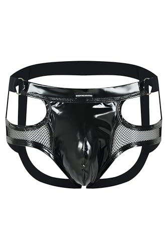 Slip en cuir synthétique transparent pour homme - Sous-vêtement vernis confortable