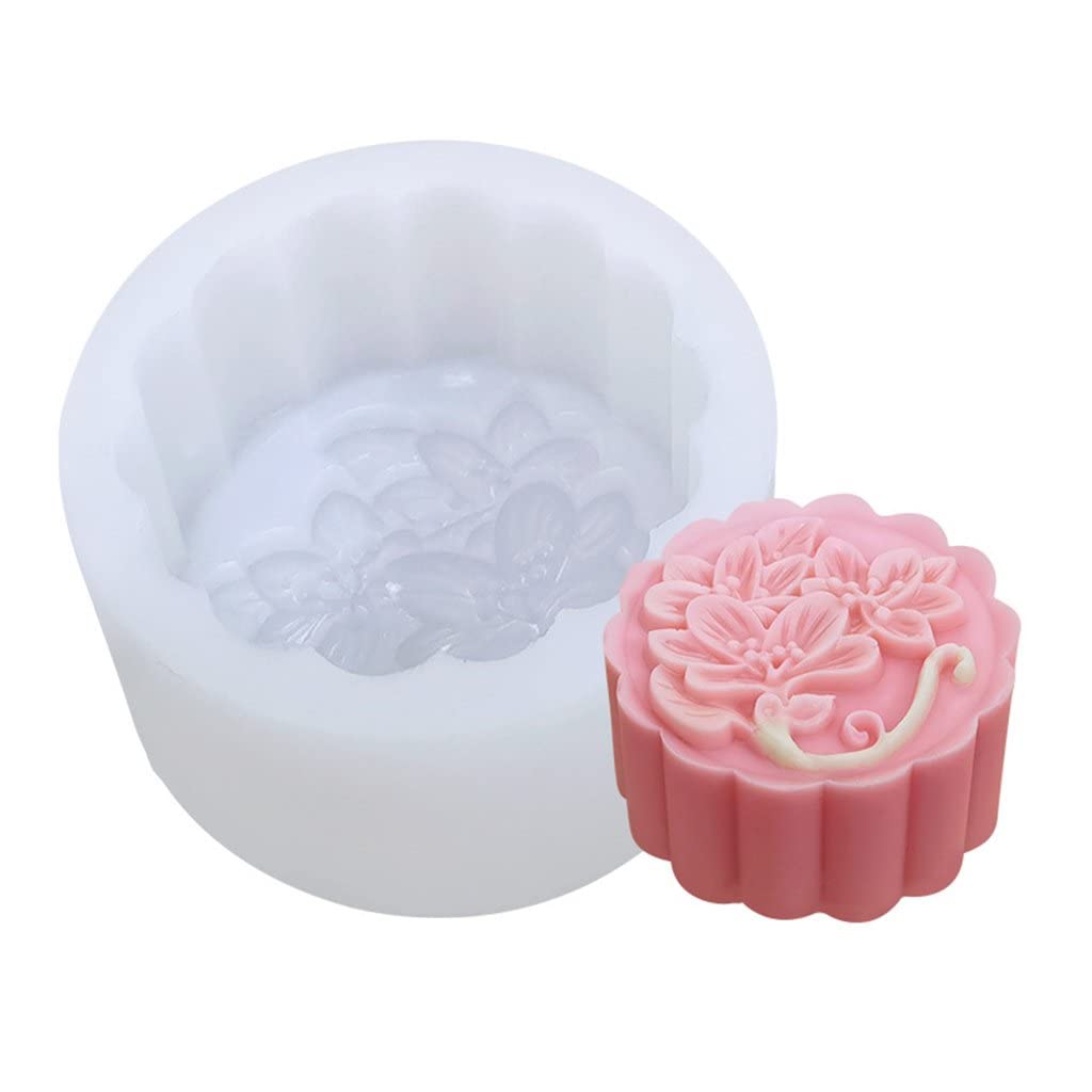 FirstTry Moon Cake Mold I 3D Crystal Snowy Liquid Autumn Mooncake Silicone Casting Moulds I for DIY Handmade Cake Chocolate Candy Ice Jelly Pastry Soap Resin Candle Art Craft. (Lotus)-image-22
