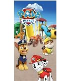 Paw Patrol Strand- & Badetuch 70 x 140 cm, 100prozent Baumwolle | Weiches & saugfähiges Bade- & Schwimmtuch für Kinder | Offizielles Paw Patrol Handtuch | Perfekt für Strand, Bad & Pool