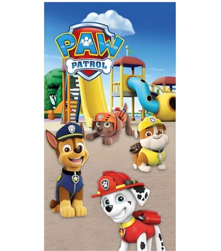 Paw Patrol Strand- und Badetuch 70 x 140 cm, 100{90b2b73c245f853d1f2d179e9a51724a2dff213ca134d8071a71879e0038eef3} Baumwolle | Weiches und saugfähiges Bade- und Schwimmtuch für Kinder | Offizielles Paw Patrol Handtuch | Ideal für Strand, Bad und Pool