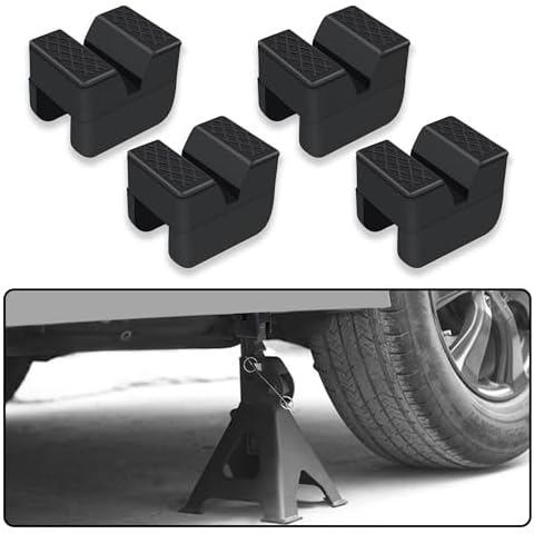 3 Ton Car Jack Stand Pads,Slotted Rubber Pinch Weld Jack Adapter for Protecting Car Chassis,Universal Car Accessories Car Jack Pad for Most Car,Truck,SUV,RV,Van (4PCS) Cover