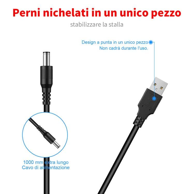 Cavo Di Alimentazione Con Adattatore USA Per Rasoio Philips Series 5000 BT5205/16