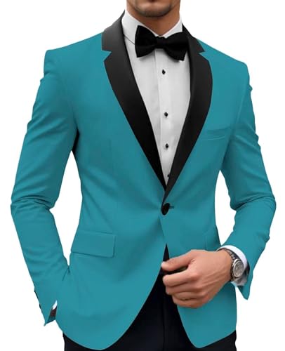 Mens Blazers Slim Fit Suit Coats for Men Solid One Botton Men's Tuxedo Suit Jackets