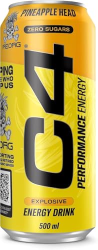 C4 Pineapple Head Zero Sugar Performance Energy Drink, 500 ml,
