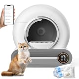 Picture of Self Cleaning Cat Litter Box, 65L+ 9 L Extra Large Robot Automatic Litter Box for Multiple Cats, APP Control, Deodorization with 1 Odor Eliminator, 3 Rolls Litters Bags