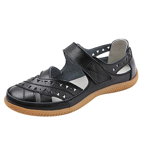 HOOUDO Sandalias Trekking Mujer,Sandalias Trekking Mujer,Zapatos Stalonados,Zapatos Comodos Vestir,Zapatillas Vestir Blancas,Zapatillas de Vestir Negras
