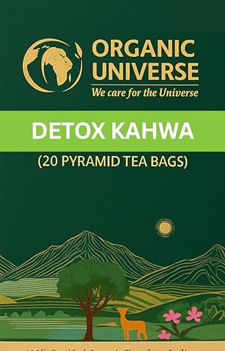 Image of ORGANIC UNIVERSE Premium Organic Detox Kahwa Tea I Whole Leaf Tea | 20 Pyramid Herbal Tea Bags | Caffeine Free | 100% Organic Certified