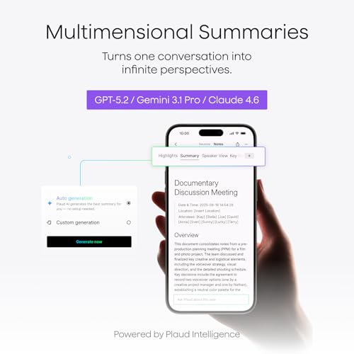 Image of Plaud NotePin S, App Control, Wearable AI Notetaker, AI Transcribe & Summarize, Support 112 Languages, 64GB Memory, Audio Recorder for Lectures, Meetings, Purple