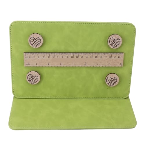 جيني اداة حياكة حامل الرسم البياني، حامل بنمط الكروشيه مقاوم للتآكل ومريح مع شرائط مطاطية مزدوجة الجوانب لفنون الابر (اخضر رترو)