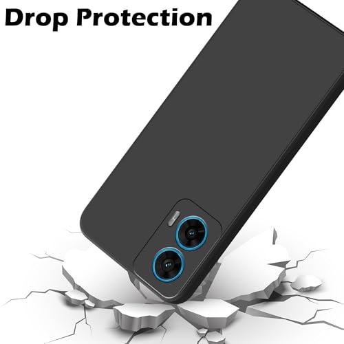 Image of amazon basics Back Cover for Moto G96 5G | Ultra Slim Soft Rubberised Case | Matte Silicone Flexible Mobile Case | Camera Protection - Black