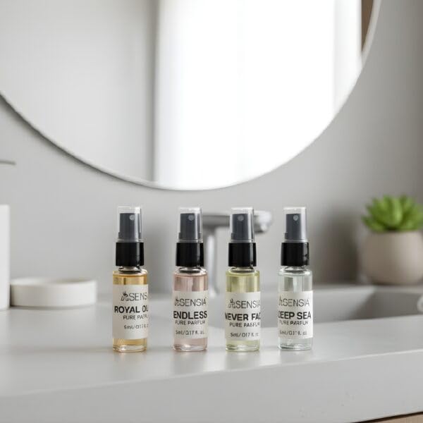 Image of The Pocket Discovery Pure Parfum | 4x5ml | Flowery, Vanilla, Fresh, Oud Premium Fragrance | Deep Sea, Royal Oudh, Endless, Never Fade