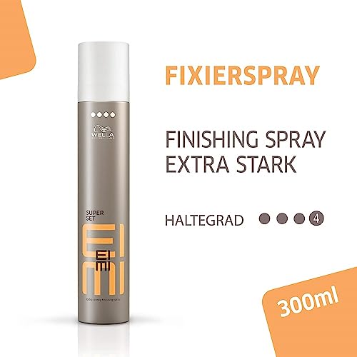 Foto von Wella EIMI Super Set Haarlack – Fixing Spray für extra starken, zuverlässigen Halt – mit UV-Schutz-Formel und Schutz vor Feuchtigkeit und Hitze – 1 x 300 ml