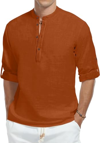 Image of Zombom Men's Kurta || Chinese Collar Long Sleeves || Straight Hip Length Kurtas || Short Kurta for Men || for Festival || Function || Occasion Wear Fancy Kurta for || Best Gifts for Men's