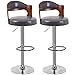 dmsc Zestaw 2 stołków barowych, krzesła barowe z regulacją wysokości, krzesło barowe ze skóry PU, krzesło śniadaniowe z wyściełanym oparciem i chromowanym podnóżkiem, krzesło barowe z regulacją wysokości