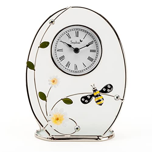 widdop Sophia Mantel Wire & Glass Bee Clock