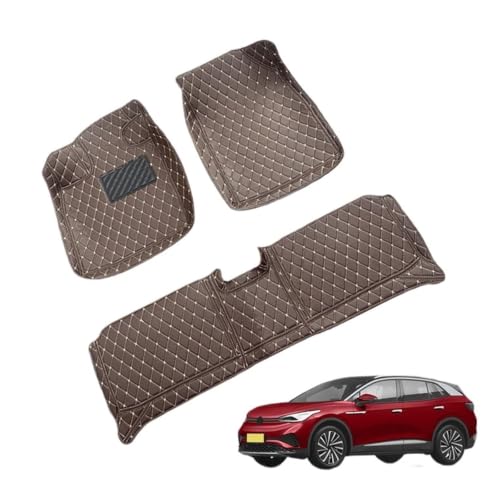 Tapis de sol VW ID.4 en cuir de prestige sur mesure avec coffre noir