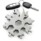 Snowflake Multi Tool, Stainless Steel Snowflake Bottle Opener/Flat Phillips Screwdriver Kit/Wrench, Stocking Stuffers for Men(Standard-Stainless Steel)