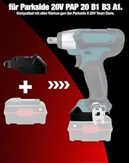 Adattatore per batteria Parkside a Makita, per adattatore batteria Parkside a Makita, adatto per batterie al litio Park.side da 20 V, utilizzare per utensili elettrici senza fili Ma.kita da 18 Volt