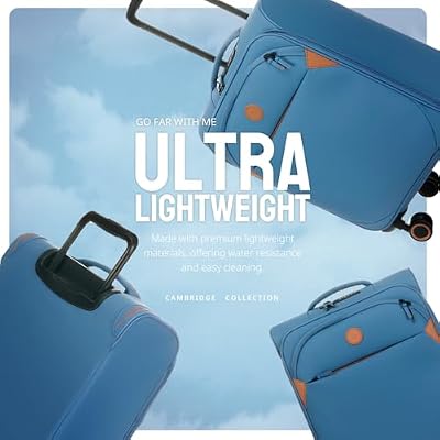 Verage Cambridge Lightweight Carry On Luggage,Softside Expandable Suitcase with Spinner Wheel (20-Inch, Harbor Blue)