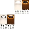 Amico 24 Pack 4 Inch 5CCT LED Recessed Ceiling Light with Night Light, 2700K/3000K/3500K/4000K/5000K Selectable Ultra-Thin Lighting, 10W=90W, 700LM, Dimmable Canless Wafer Downlight - ETL&FCC