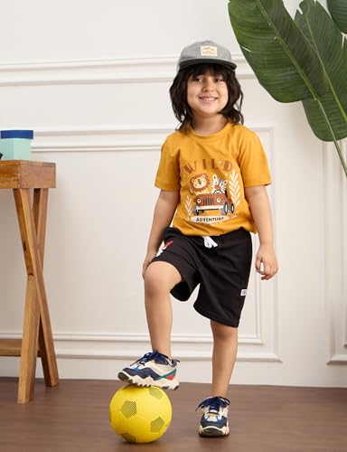 Image of Amazon Brand - Symbol Boys 100% Cotton Graphic Printed Half Sleeves T-Shirt | Age 2-6 Years