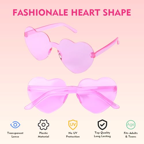36 Pack 12 Colors Heart Shaped Sunglasses,Retro Artistic Style Party Favors Sun Glasses Bulk for Carnival,Goody Bag Stuffers,Summer Pool Toys,Beach Party Supplies,Birthday,School Gift for Boy and Girl3