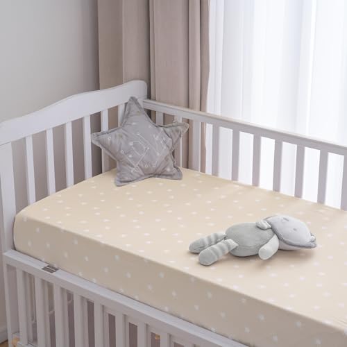 Image of PHF 3 Pack Soft Rainbow Crib Sheets Fitted, Silky Comfy Breathable Baby Sheets for Boys Girls Neutral, 28x52 Inches Fits Standard Crib and Toddler Mattresses, Rainbow