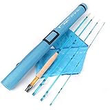 MAXIMUMCATCH Glasfaser Fliegenrute Blau Orange Weiß Lila Fliegenfischen Rute in 7’/8’/8’6’’, 3/5/6wt, 3/4 Teile (Blau, 7'0'' 3wt 3 Teile)