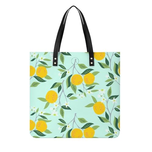 Tote bag feuilles d'oranges pour femme, le sac à bandoulière idéal en voyage