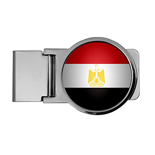 ExpressItBest Premium Money Clip - Flag of Egypt (Egyptian) - Round Design