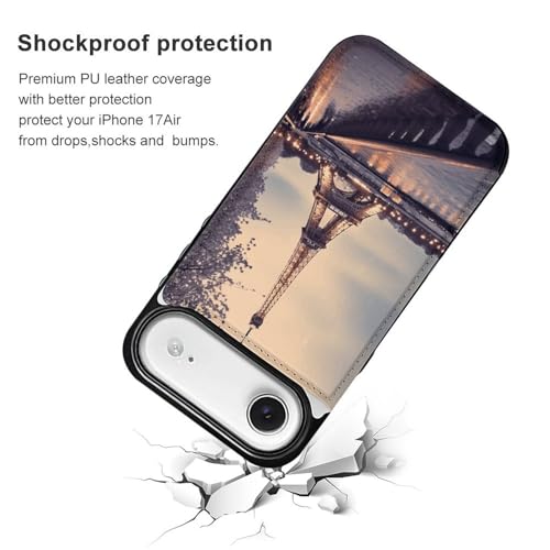 Coque iPhone 17 Tour Eiffel chic et fine avec porte-cartes élégant