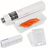 【ELOD Suseal Home ホワイト スターターセット】真空パック機 真空パック 真空ポンプ 真空 パック 機 真空機 コードレス 70kpa 【充電式 & ハンズフリー】3つのモード搭載（自動吸引・シーリング・外部吸引） 真空保存シーラー 浮かせる収納 マグネット 本体＋専用袋3枚付き＋Mサイズ50枚 日本国内安心サービス